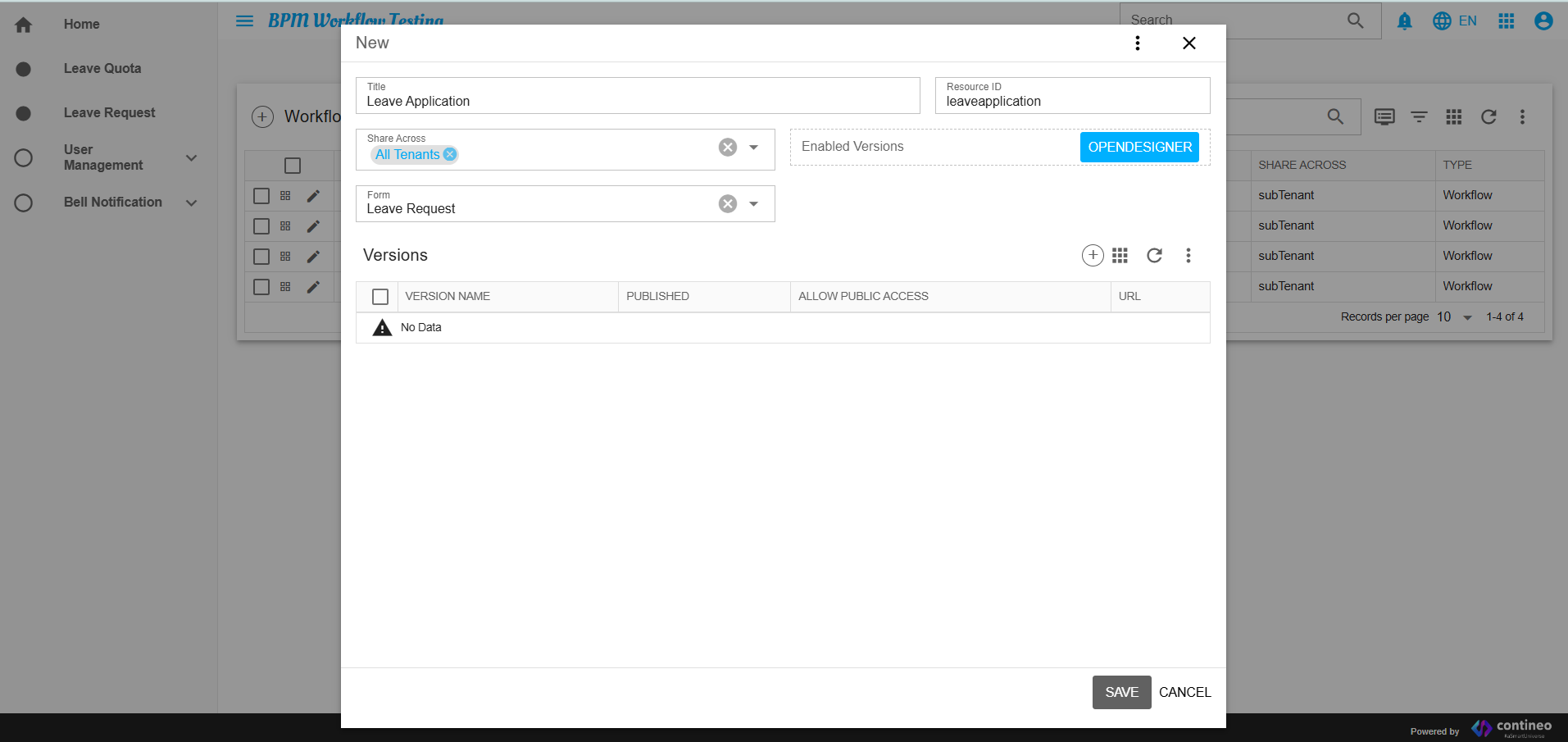 Accessing the Workflow Builder 1