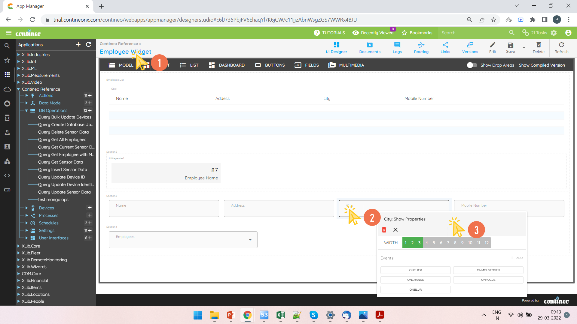 City Field Properties Panel