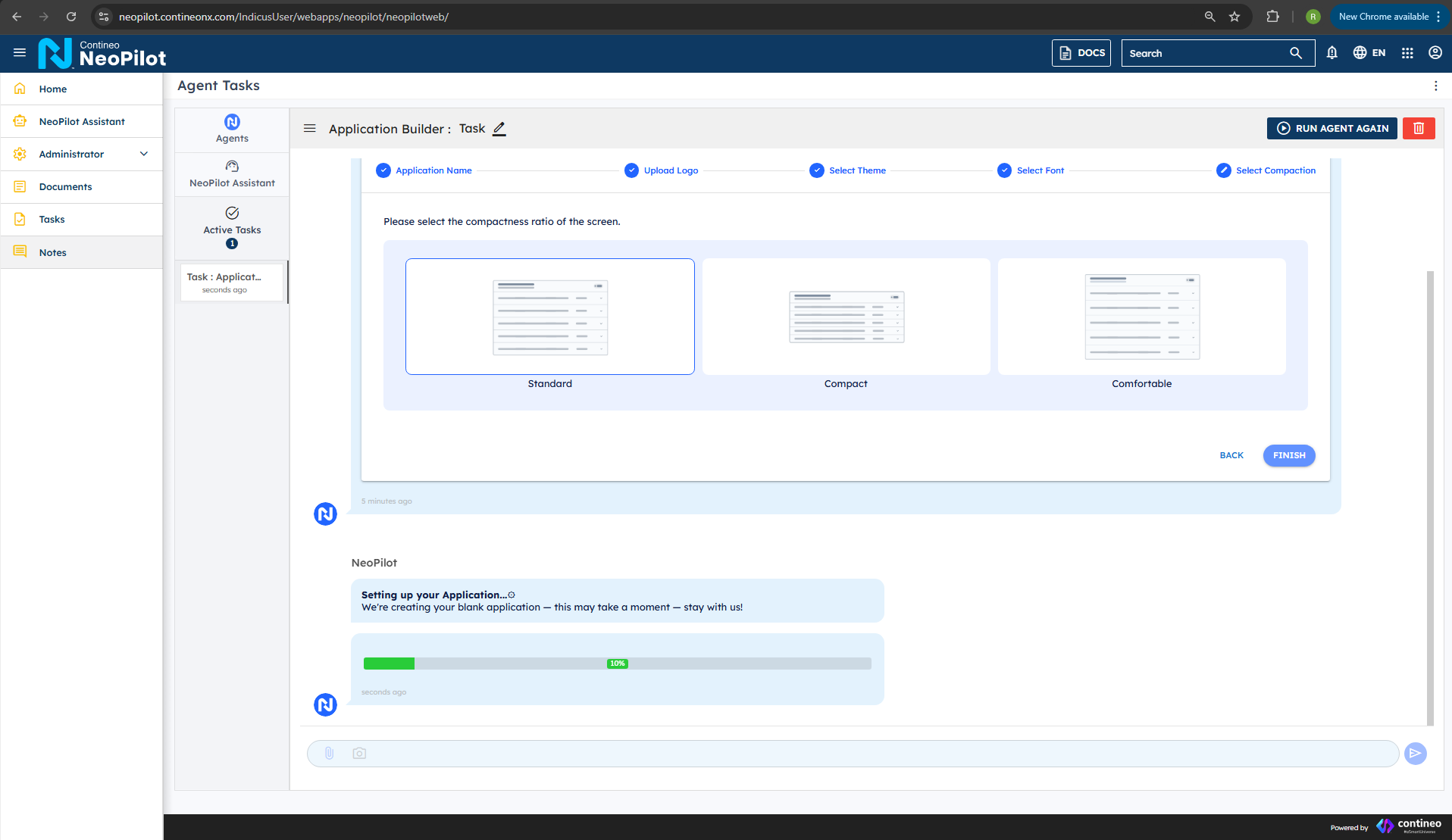 NeoPilot Configuration Setup Progress