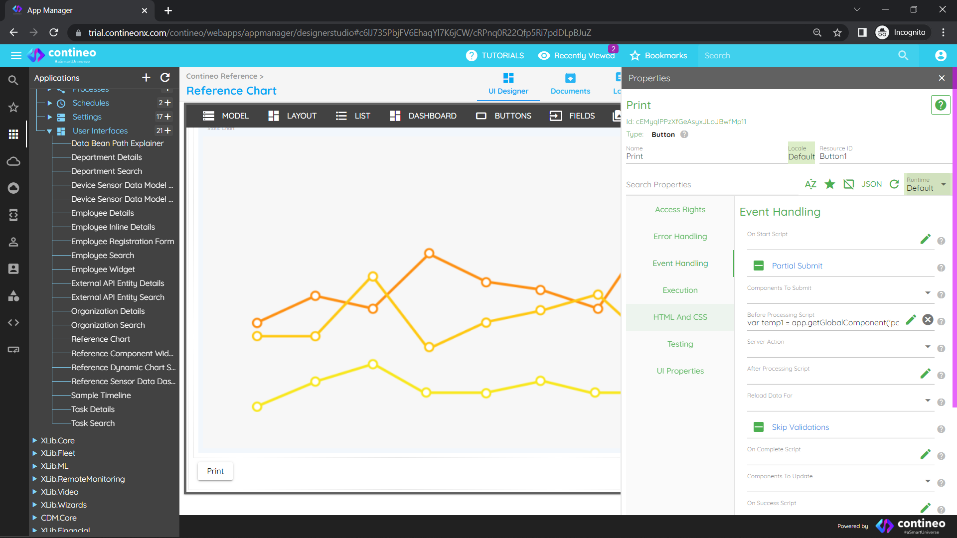Chart and Grid Example