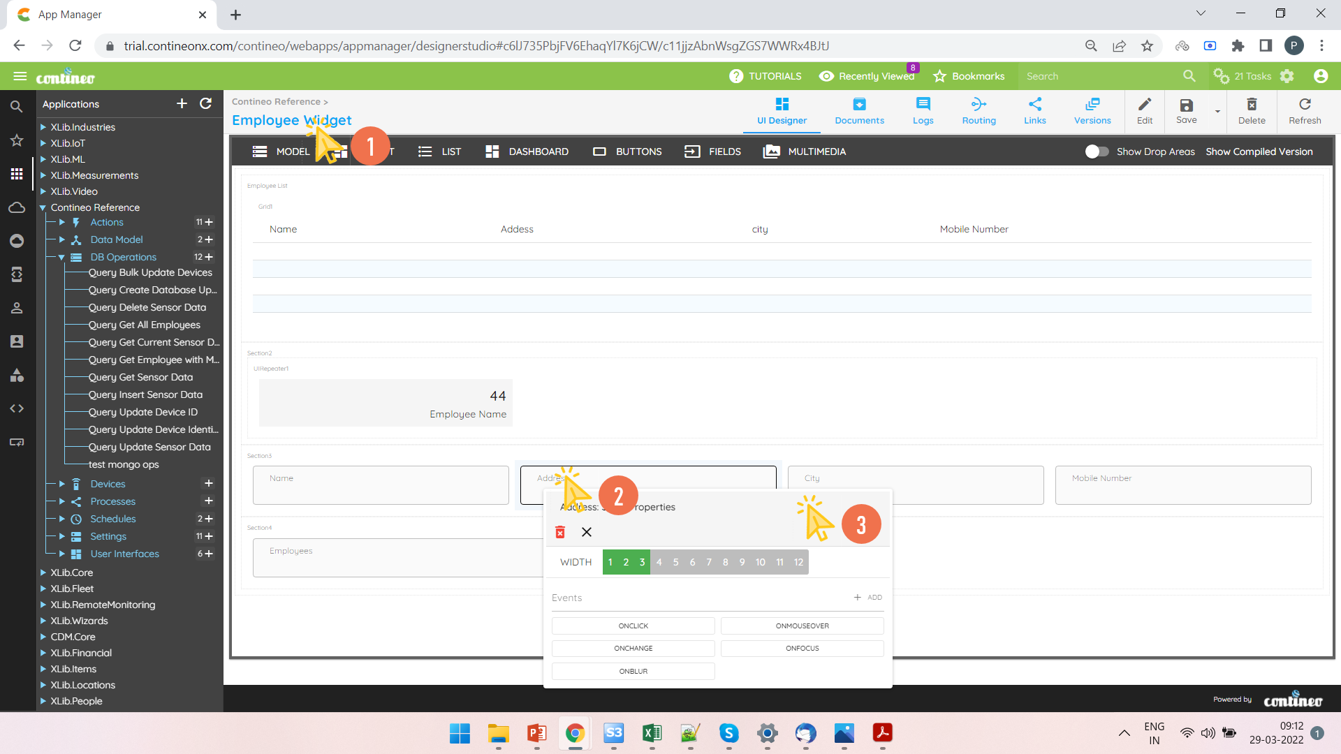 Employee Address Properties Panel