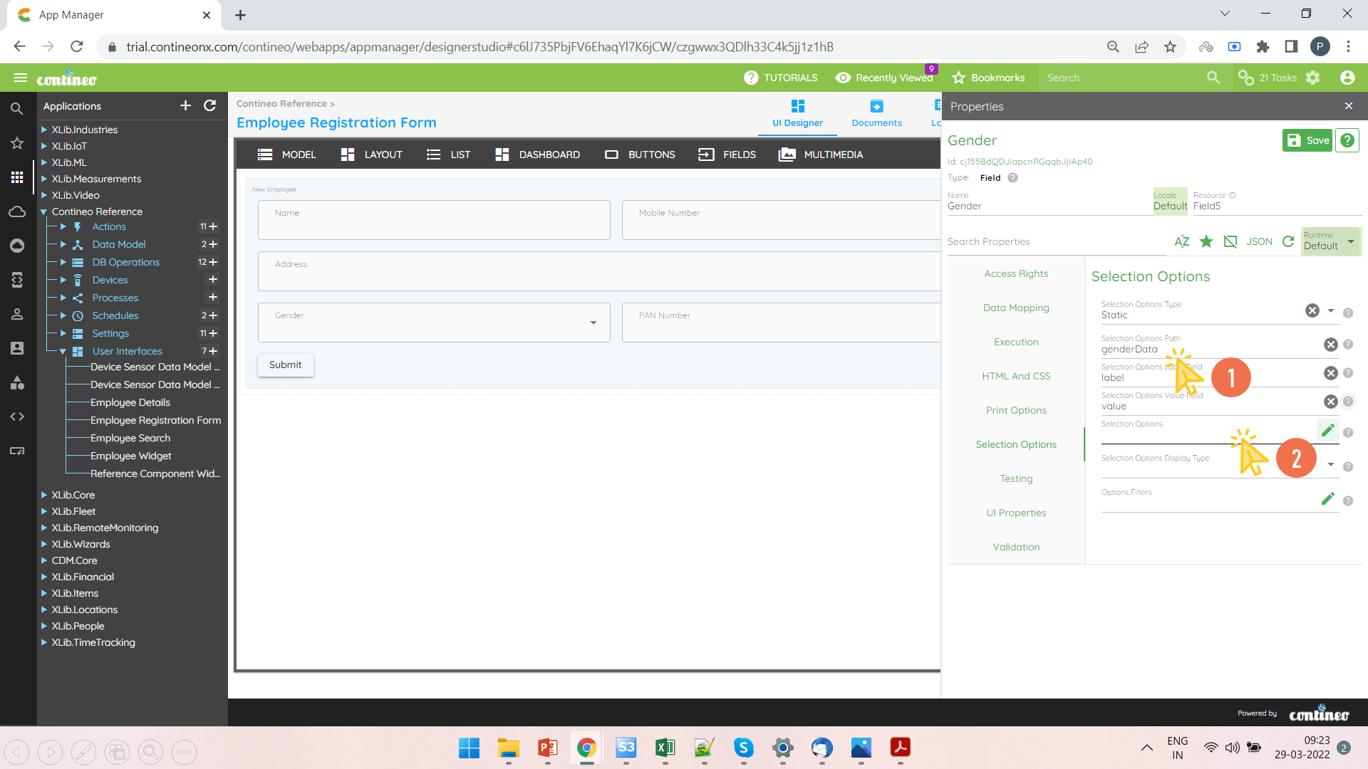 Selection Options Editor