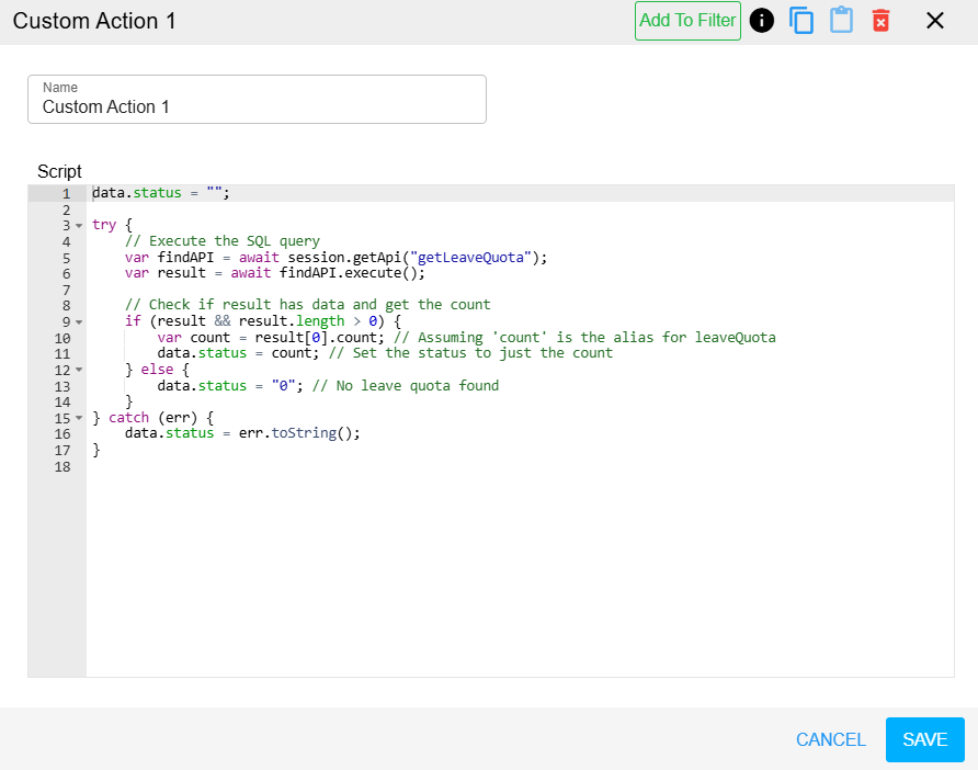 Custom Action 1