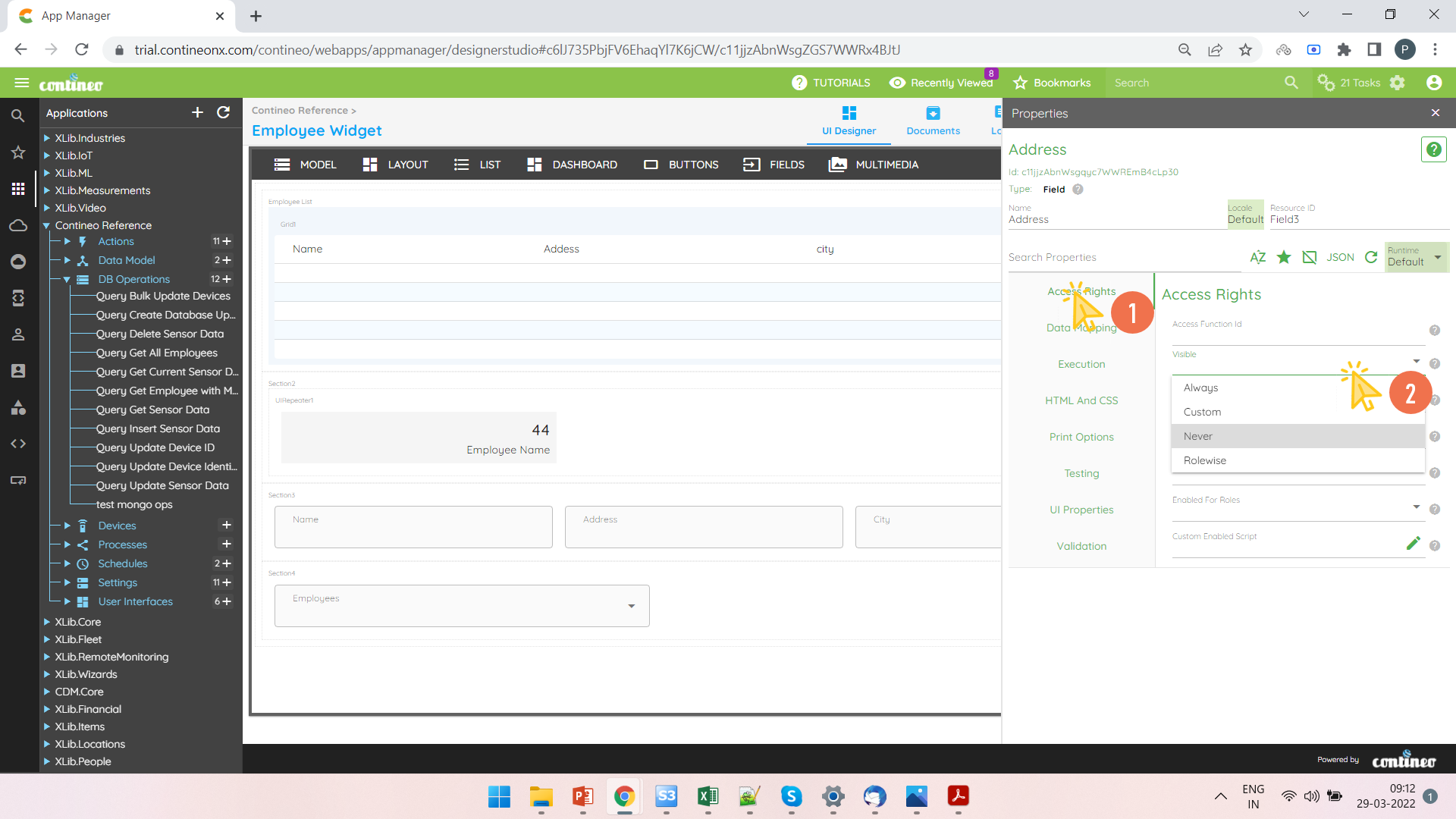 Visible Never Option