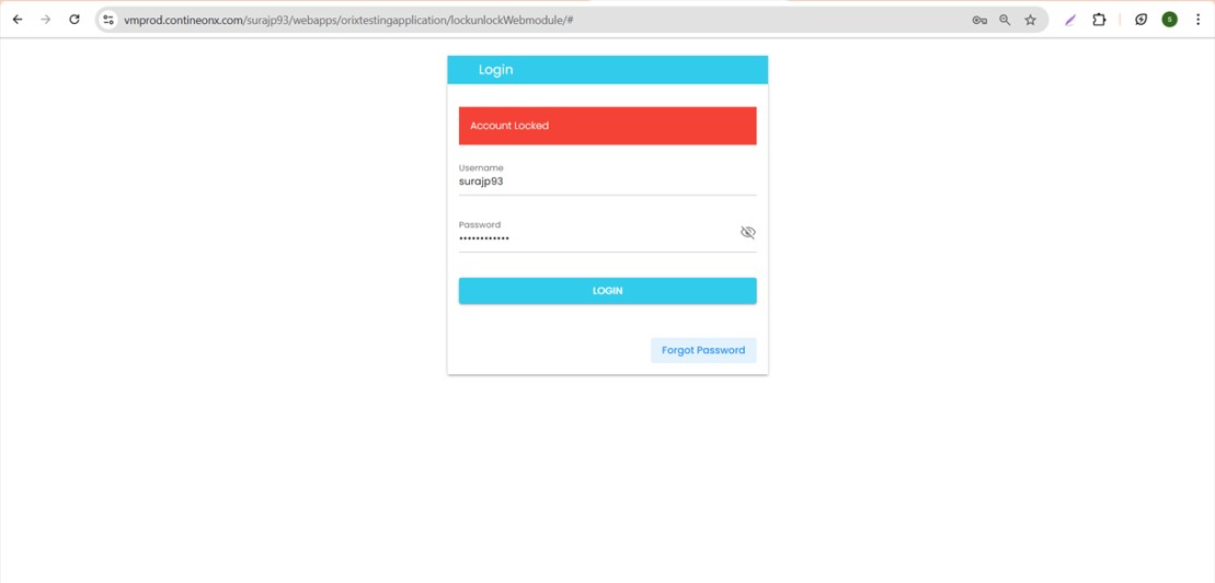 Account Locked Message