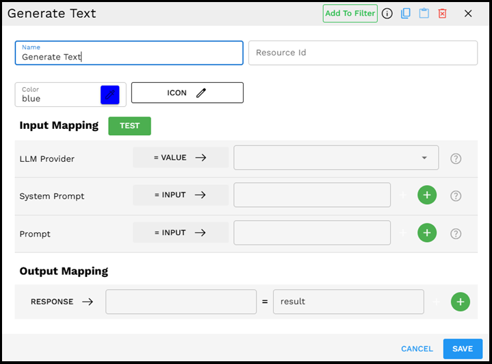 Generate Text Component Interface