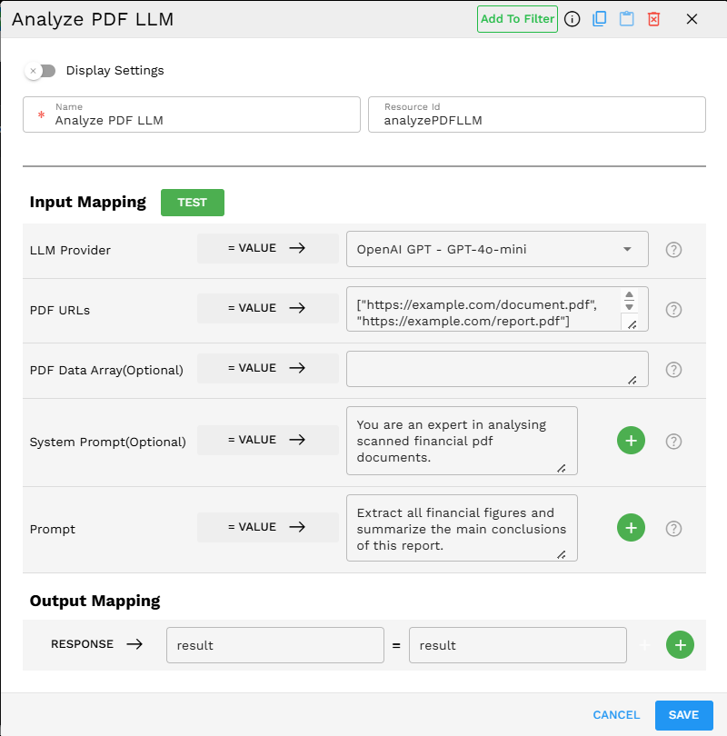 Analyze PDF LLM Implementation Example